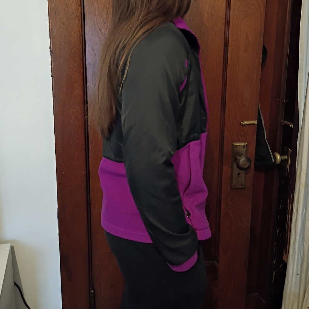 Columbia Girls' Fleece Jacket Fuchsia and Black Size L 14-16 - Picture 11 of 12